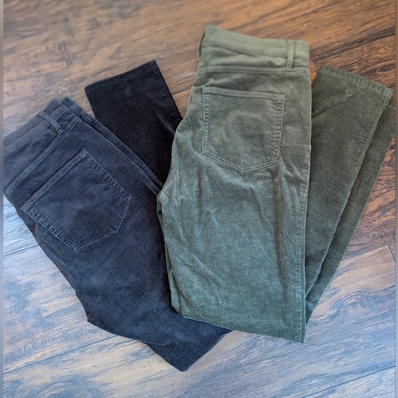 Set of Two Loft Skinny Tapered Leg Corduroy Pants; Brown and Olive - Sz. 28 - Picture 15 of 15